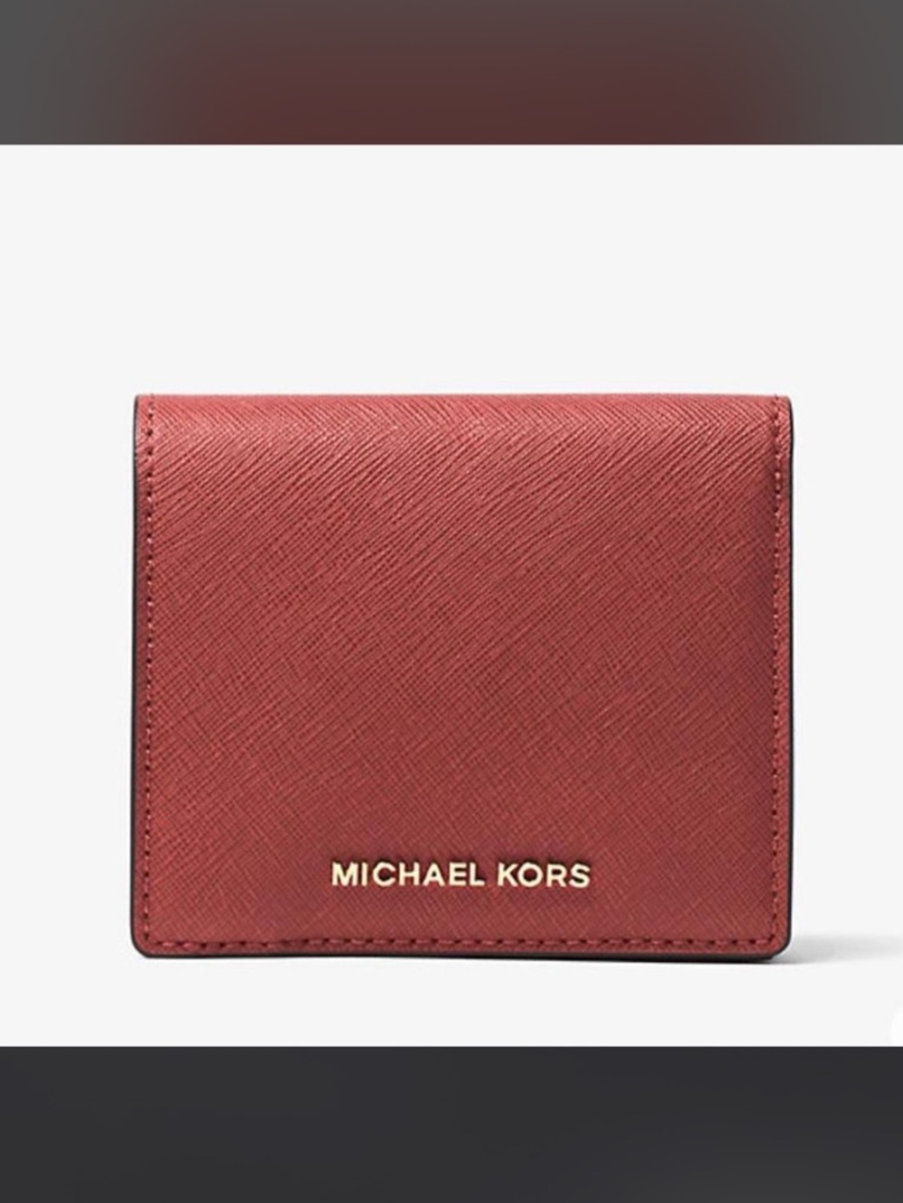 Michael Kors Saffiano Fold Wallet in Rose